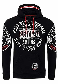 Rusty Neal Kapuzensweatshirt mit Markenprints