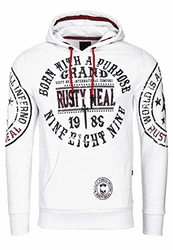 Rusty Neal Kapuzensweatshirt mit Markenprints Weiß (078)