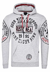 Rusty Neal Kapuzensweatshirt mit Markenprints Grau (078)