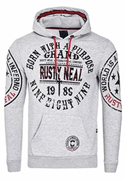 Sweatshirt Herren Kapuzenpullover Langarm Sweater Kapuzen Hoodie Streetwear 078, Größe S-6XL:M, Farbe:Grau
