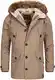 Indicode Herren Fann Parka aus Baumwolle mit Kapuze   Winterjacke Winterparka Mantel Greige L