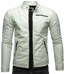Crone Vego Herren Eco-Lederjacke Cleane Leichte Basic Jacke Vegan Mint Vintage