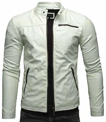 Crone Vego Herren Eco-Lederjacke Cleane Leichte Basic Jacke Vegan Mint Vintage
