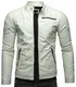 Crone Vego Herren Eco-Lederjacke Cleane Leichte Slim Fit Basic Jacke Vegan (M, Mint Vintage)