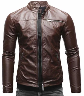Crone Vego Herren Eco-Lederjacke Cleane Leichte Basic Jacke Vegan Schokobraun Crone Vego Herren Eco-Lederjacke Cleane Leichte Basic Jacke Vegan Schokobraun