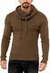Indicode Herren Keshawn Grobstrick Winterpullover mit Schalkragen   Warmer Herrenpullover moderner Marken-Pullover Hoddie Pulli bequemer Strickpullover Strickpulli für Männer Camel M