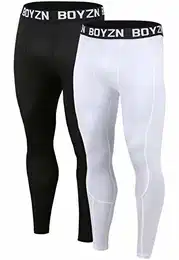 Herren 2er Pack Kompressionshose Grundschicht Sport Leggings Laufhosen für Männer Fitness Strumpfhosen schwarz/weiß M