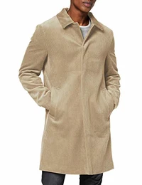 Amazon-Marke: find. Herren Mantel, Beige (Stone), M, Label: M
