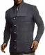 Leif Nelson Herren Strickjacke Cardigan Schwarze Jacke für Winter Schalkragen Winterjacke Übergangsjacke Männer Freizeitjacke Sweatjacke Slim Fit LN6040 M Anthrazit