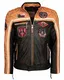 Top Gun Herren Lederjacke Mit Stickereien Tgj1005 Black/Orange/Offwhite,M
