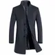 Allthemen Wintermantel Herren Mantel Slim Fit Lang Wollmantel Business Trenchcoat Mantel Herren Winter (Medium, Grau)