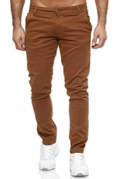 Herren Chino Hose Regular Slim Fit Stretch Chunkyrayan MEL009-Camel-32/32