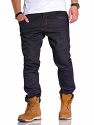 Rello & Reese Herren Jeans Straight Fit Luca Denim Hose Regular Stetch Dunkelblau