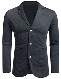 Jersey Blazer Herren Sakko Regular Fit Männer Freizeit Leichte Jackett hellgrau medium
