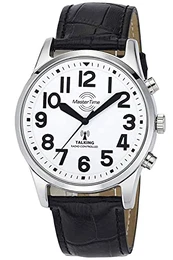 Funk Quarz Sprechende Herren Uhr Analog mit Leder Armband MTGA-10690-60L