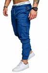 Amaci&Sons Jogger Cargo Herren Chino Jeans Hose 7001 Royalblau