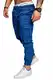 Amaci&Sons Jogger Cargo Herren Chino Jeans Hose 7001 Royalblau W30
