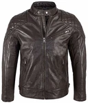 Rock Creek Herren Lederjacke Biker Jacke Echtleder (H-180) Braun/Dunkelbraun