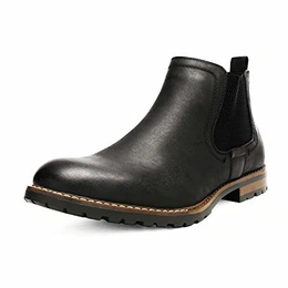 Herren Chelsea Boots Wildleder Stiefel Stiefeletten Herren Anzugstiefel Business Stiefeletten,Size 41,Schwarz,Philly-2