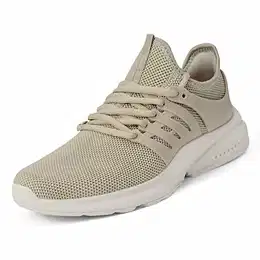 Unisex Damen Herren Schuhe rutschfest Turnschuhe Ultraleichte Laufschuhe Atmungsaktive Outdoor Sportschuhe Wanderschuhe Beige 43EU