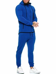 Herren Trainingsanzug Jogginganzug Sportanzug Jogging Anzug Hoodie-Sporthose Jogging-Anzug Trainings-Anzug Jogging-Hose Modell JG-1423 Blau M