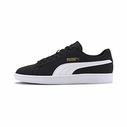 Unisex Smash V2 Buck Sneaker, Black White Team Gold, 43 EU