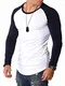 REHYPE Herren Longsleeve Oversize Langarm T-Shirt O-Neck Raglan L-222 Weiß M