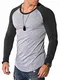 REHYPE Herren Longsleeve Oversize Langarm T-Shirt O-Neck Raglan L-222 Grau M
