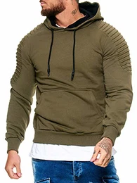 Herren Pullover Sweatshirt Longsleeve Langarm Hoodie Modell H-845 Oliv L
