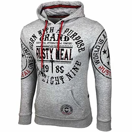 Herren Pullover Hoodie Sweatjacke Longsleeve Sweatshirt Jacke Langarm Kapuzenpullover Hoody Sweater 2628, Größe:M, Farbe:Grau/Schwarz