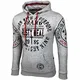 Baxboy Herren Pullover Hoodie Sweatjacke Longsleeve Sweatshirt Jacke Langarm Kapuzenpullover Hoody Sweater 2628, Größe:M, Farbe:Grau/Schwarz