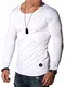 REHYPE Herren Longsleeve T-Shirt Langarm Basic Crew Neck Ausschnitt L-221 Weiß M