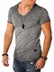 REHYPE Herren T-Shirt Kurzarm V-Neck Ausschnitt Oversize Basic S-110 Dunkelgrau (Faded) M
