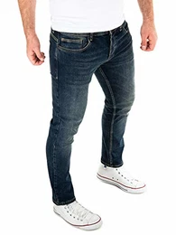 Dunkelblaue Slim Fit Jeans Alistar - Denim Herren Hose - Baumwoll Männerjeans, Blau (total Eclipse 194010), W32/L32