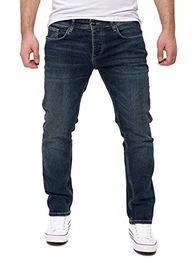 Herren Jeans Slim fit Alistar - Stretch Jeanshose - dunkel Blaue Hose für Männer Straight - Denim Hosen, Blau (Total Eclipse 194010), W32/L32