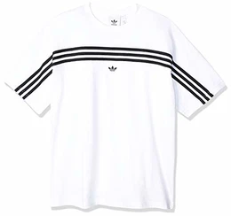 Herren 3-Streifen T-Shirt, White/Black, M