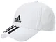 adidas Bball 3S Cap CT Hat, White/Black/Black, OSFM