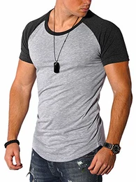 REHYPE Herren T-Shirt Kurzarm Raglan Stil Oversize Rundhals-Ausschnitt O-Neck S-112 Hellgrau M