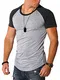 REHYPE Herren T-Shirt Kurzarm Raglan Stil Oversize Rundhals-Ausschnitt O-Neck S-112 Hellgrau M