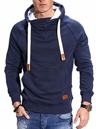 REHYPE Herren Basic Hoodie Sweat-Shirt Pullover mit Kordel und Kapuze SW-993 Navy M