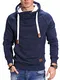 REHYPE Herren Basic Hoodie Sweat-Shirt Pullover mit Kordel und Kapuze SW-993 Navy M