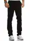REPUBLIX Herren Regular Slim Stretch Chino Hose Fit R7019 Schwarz W32/L32