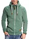 REHYPE Herren Basic Sweat-Jacke Hoodie Sweat-Shirt mit Kordel und Kapuze SW-991 Grün M