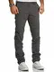 REPUBLIX Herren Regular Slim Stretch Chino Hose Fit R7019 Dunkelgrau W32/L32