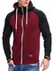 REHYPE Herren Raglan Sweat-Jacke Hoodie Sweat-Shirt mit Kordel und Kapuze SW-992 Weinrot M