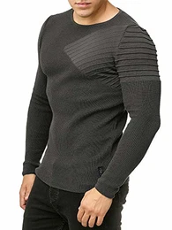 Herren Strickpullover Arrow Shoulder Pullover (Anthrazit, M)