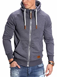 REHYPE Herren Basic Sweat-Jacke Hoodie Sweat-Shirt mit Kordel und Kapuze SW-991 Navy M