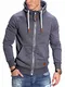 REHYPE Herren Basic Sweat-Jacke Hoodie Sweat-Shirt mit Kordel und Kapuze SW-991 Navy M