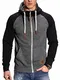 REHYPE Herren Raglan Sweat-Jacke Hoodie Sweat-Shirt mit Kordel und Kapuze SW-992 Dunkelgrau M