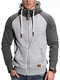 REHYPE Herren Raglan Sweat-Jacke Hoodie Sweat-Shirt mit Kordel und Kapuze SW-992 Hellgrau M